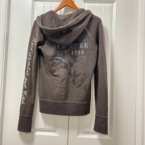 Abercrombie & Fitch graphic zippered hoodie brown - Picture 2 of 10